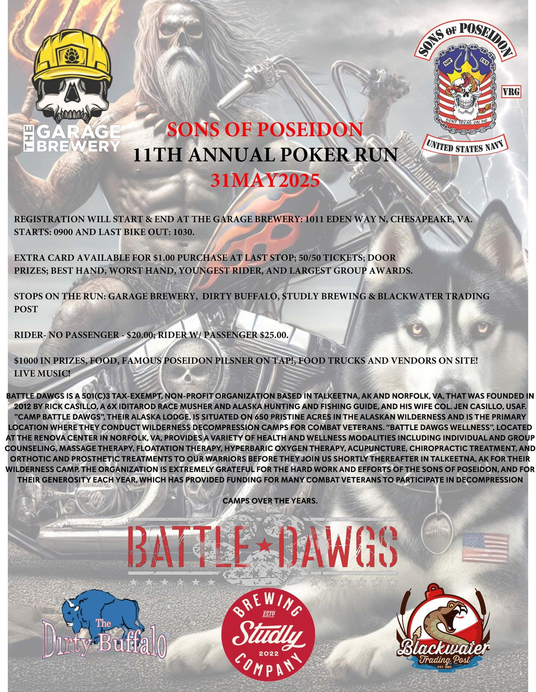 May 31st - Sons of Poseidon Poker Run