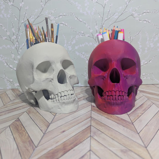 Skull Holder for Pens, Paint Brushes, Makeup Brushes